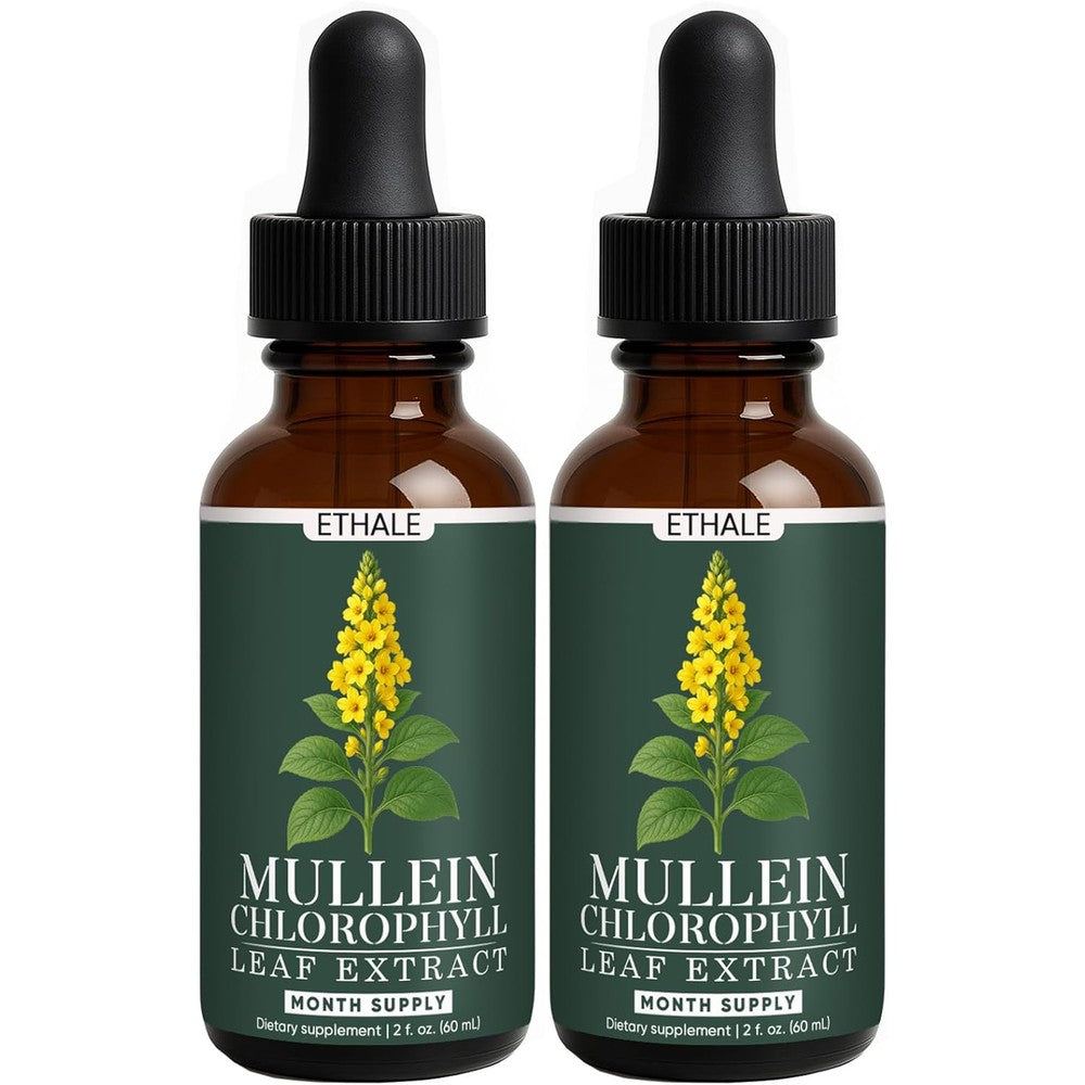 Ethale Natural Mullein Leaf Herbal Drops front view bottle for lung health