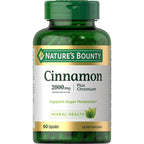 Nature's Bounty Cinnamon 2000mg Plus Chromium supplement for metabolism