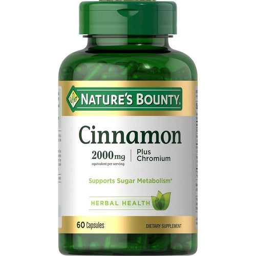 Nature's Bounty Cinnamon 2000mg Plus Chromium supplement for metabolism
