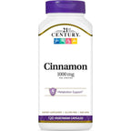 21st Century Cinnamon 1000mg vegetarian capsules bottle front view