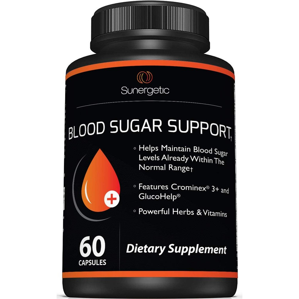 Sunergetic Blood Sugar Support 60 capsules front view