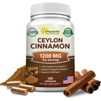 ASquared Nutrition Natural Ceylon Cinnamon 1200mg front view