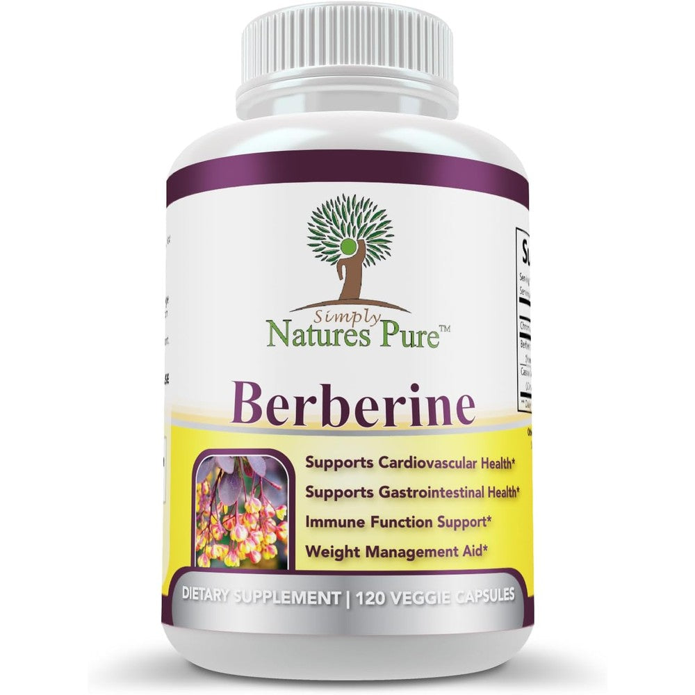 Simply Natures Pure Premium Berberine HCl 500mg front bottle view