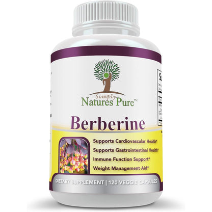 Simply Natures Pure Premium Berberine HCl 500mg front bottle view