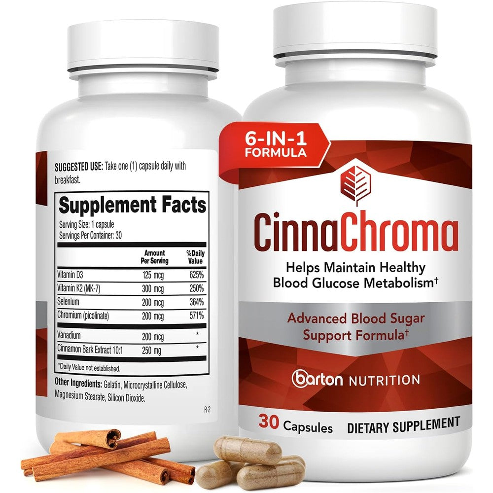 Barton Nutrition CinnaChroma cinnamon capsules front view