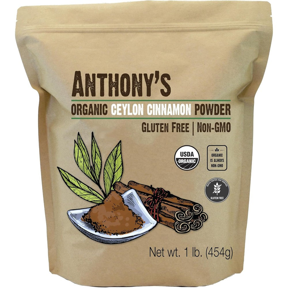 Anthony's Organic Ceylon Cinnamon Powder 1lb bag front view