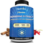 Nutrivein Premium Berberine 1200mg with Ceylon Cinnamon bottle front view