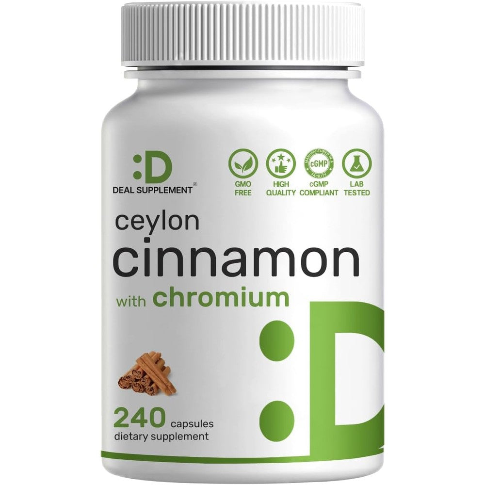 Deal Supplement Ceylon Cinnamon with Chromium front label packaging