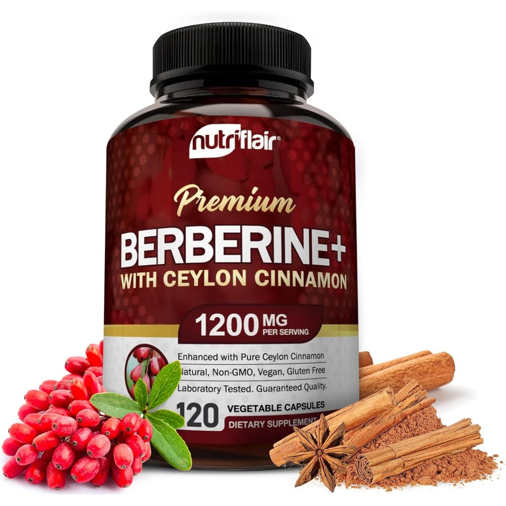NutriFlair Premium Berberine HCL 1200mg front view