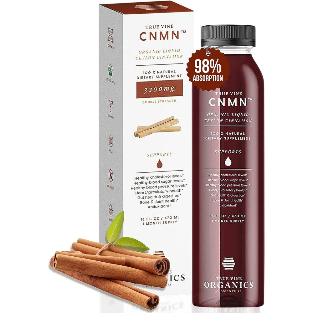 True Vine Organics Liquid Ceylon Cinnamon Supplement front view