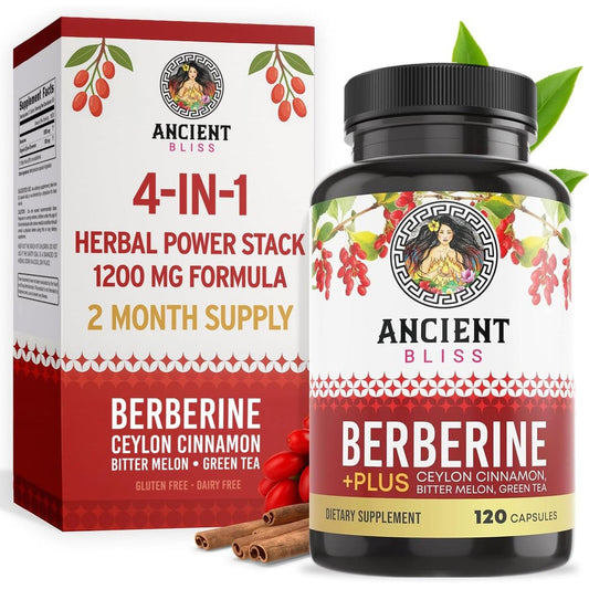 Ancient Bliss Berberine HCL 1200mg bottle front view