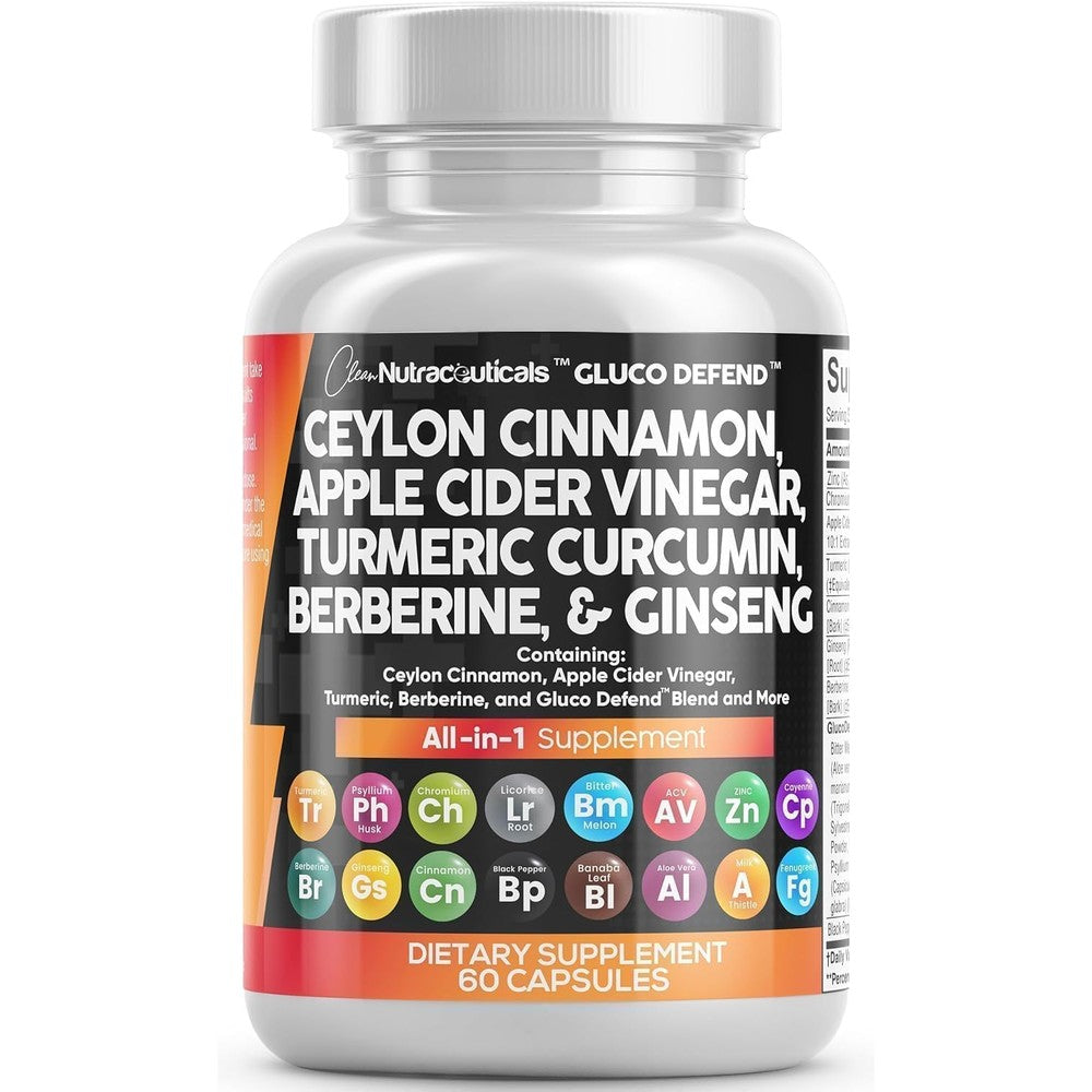 Clean Nutraceuticals Gluco Defend front bottle view for metabolic support