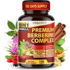 Vegatot GlucoSavior Berberine Complex front view with 150 capsules label