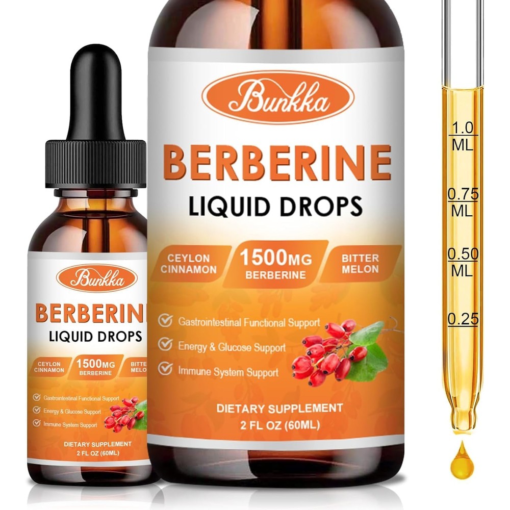 Bunkka Berberine Liquid Drops 2 Pack front view