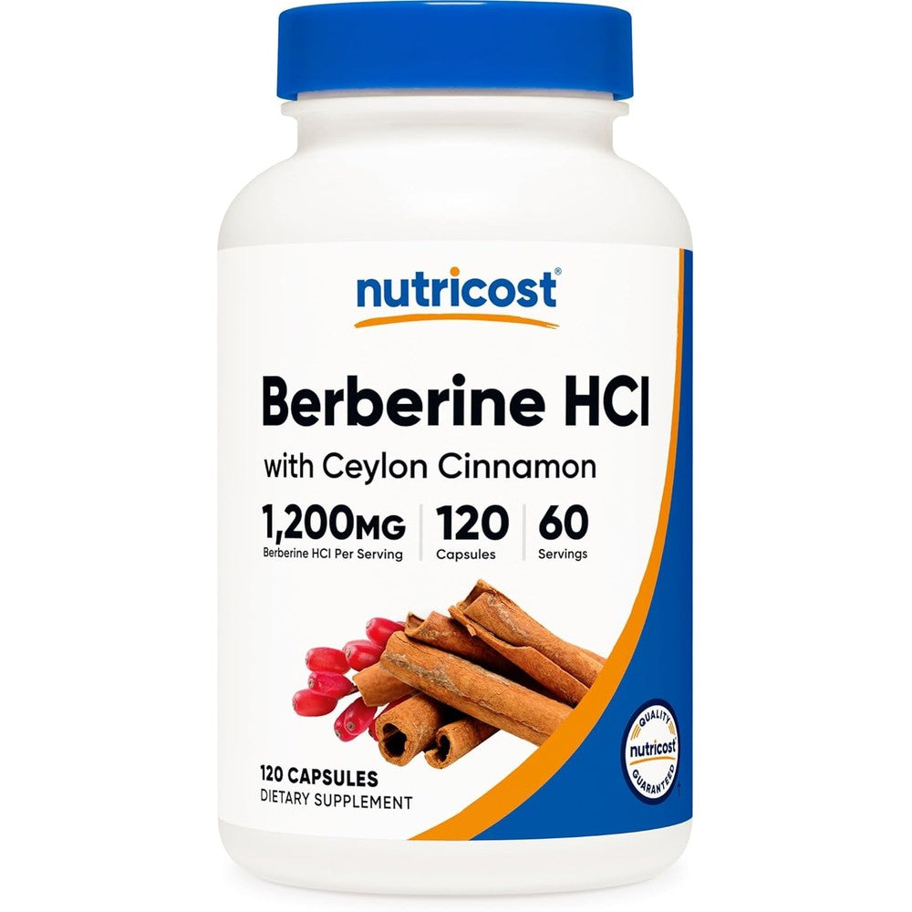 Nutricost Berberine Hcl with Ceylon Cinnamon bottle front view