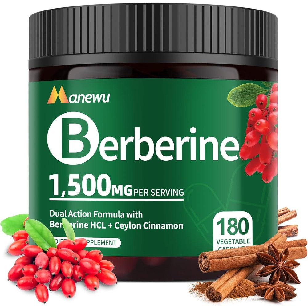 Manewu Berberine HCL 1500mg Complex bottle front view