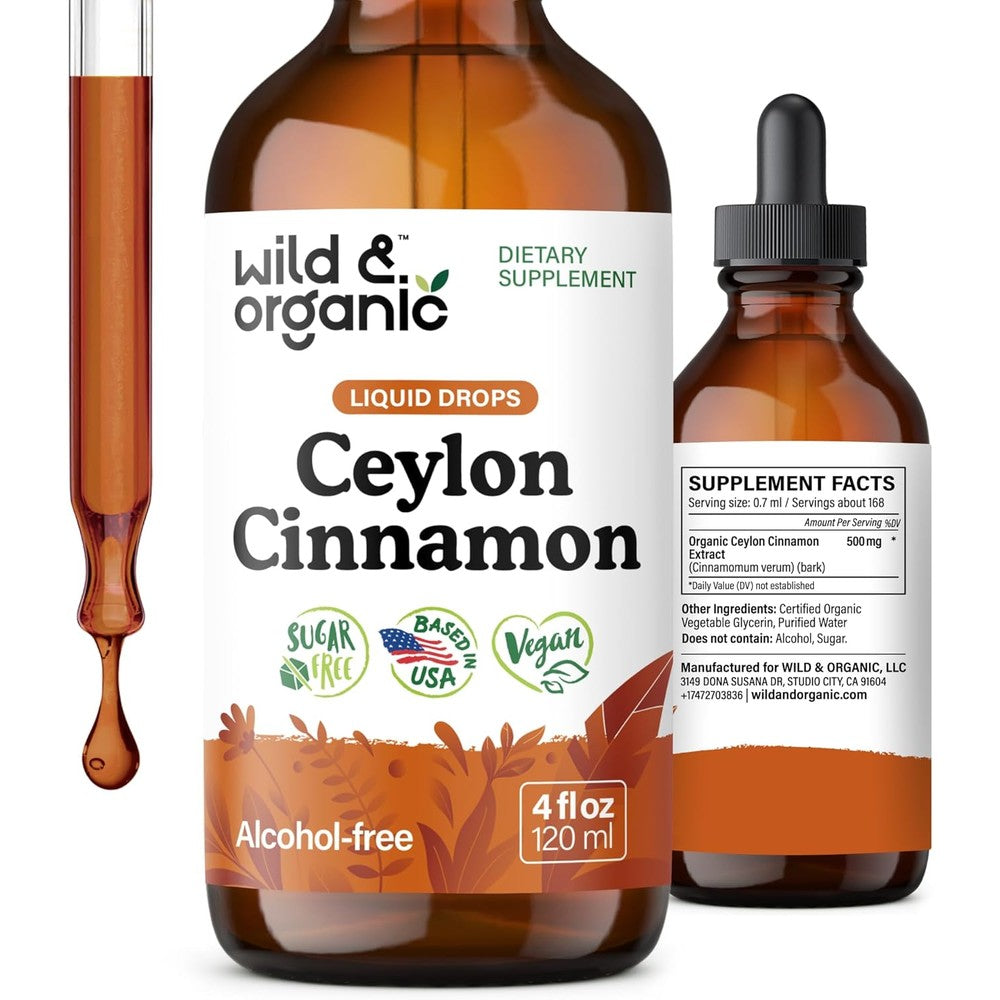 Wild and Organic Ceylon Cinnamon Tincture front view
