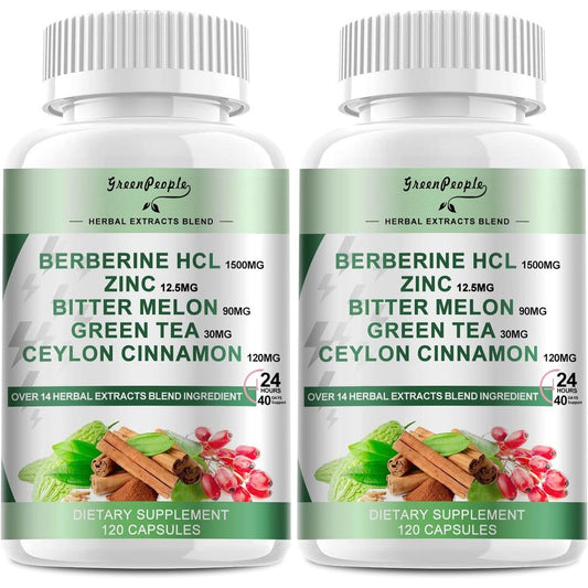 Greenpeople Berberine 1500mg with Ceylon Cinnamon bottle front view