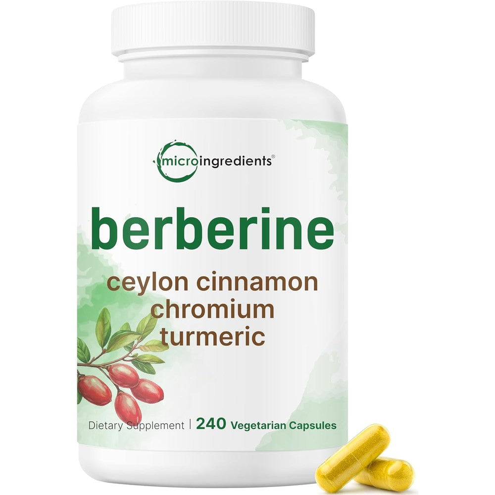Micro Ingredients Berberine with Ceylon Cinnamon 240 Capsules front view