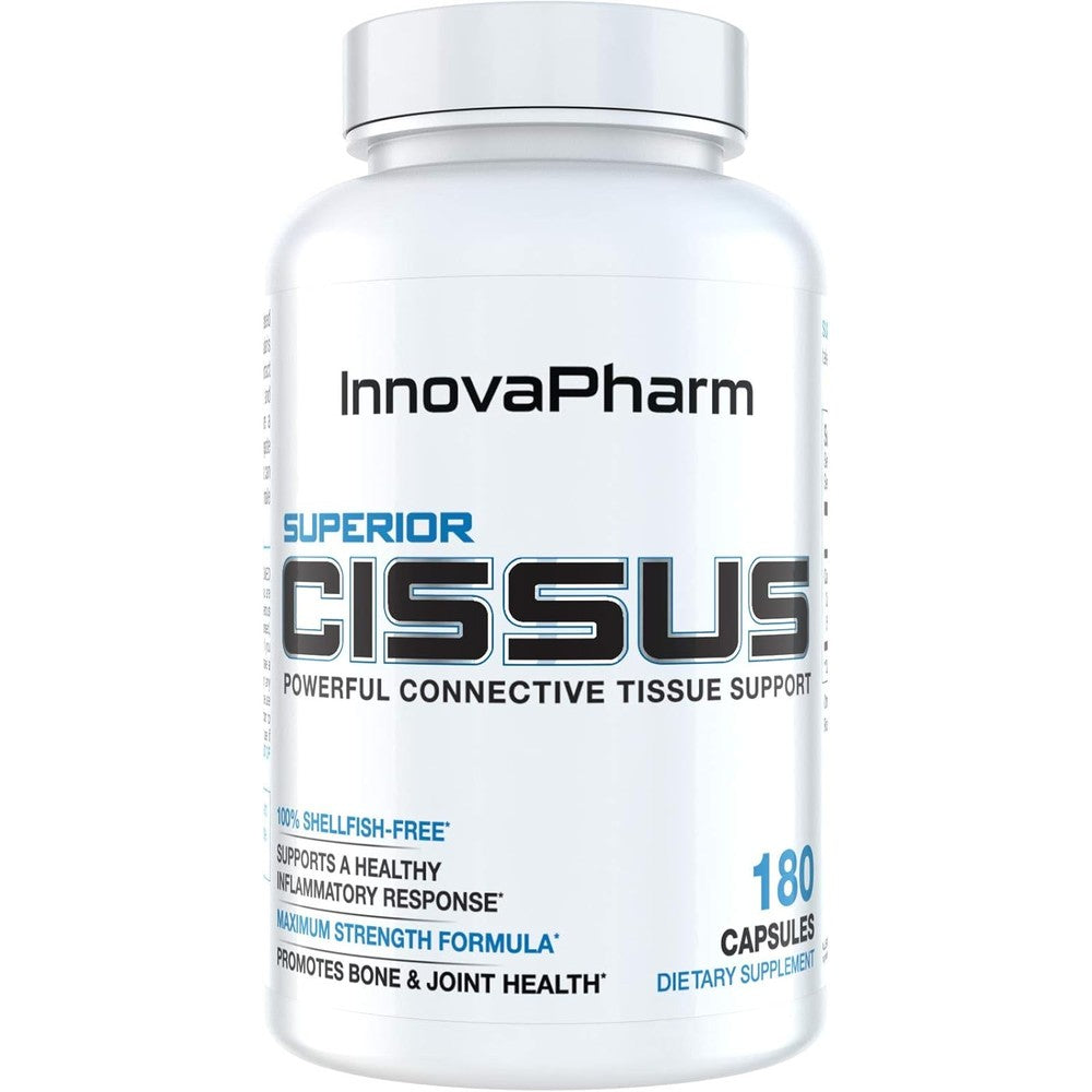 InnovaPharm Superior Cissus QuadraFlex 180 capsules front bottle view for joint support.