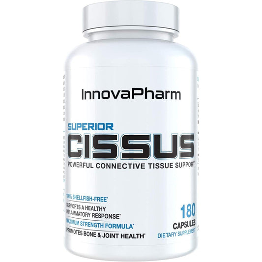 InnovaPharm Superior Cissus QuadraFlex 180 capsules front bottle view for joint support.