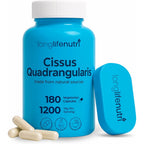 LongLifeNutri Cissus Quadrangularis 1200mg bottle front view for premium joint support.