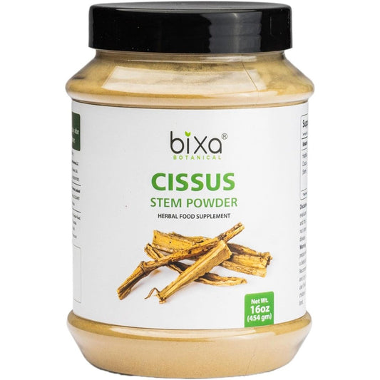 Bixa Botanical Ayurvedic Cissus Powder 16 Ounce front view jar for joint health