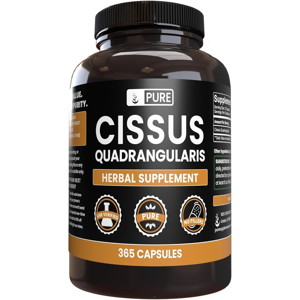 Pure Original Ingredients Cissus Quadrangularis front view bottle for joint care