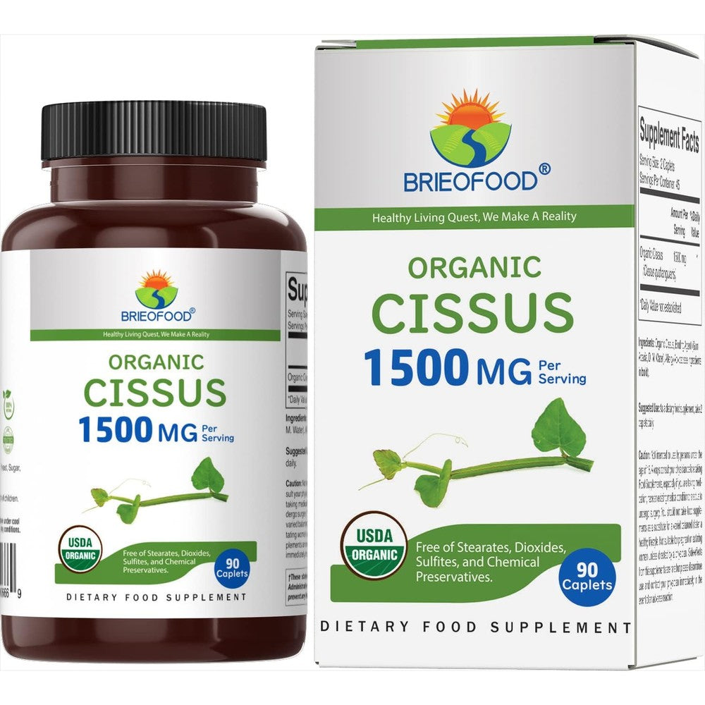 Brieofood Organic Cissus Quadrangularis front view bottle for joint support