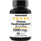 Monoherb Cissus Quadrangularis 10X Extract 90 capsules bottle front view for joint support.