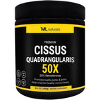 ML Naturals Cissus Quadrangularis 50X Extract 300g container front view showing joint support benefits.