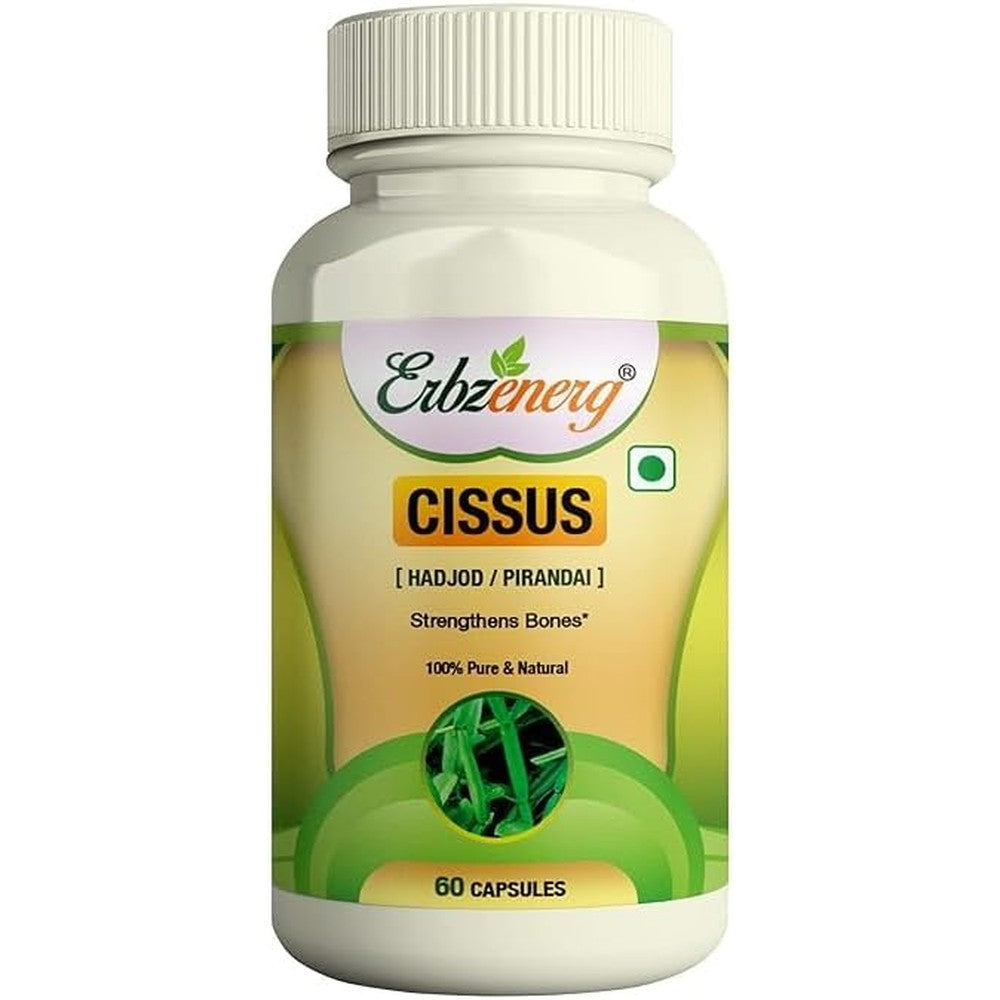 Erbzenerg Cissus Quadrangularis Hadjod 60 capsules front view for joint pain relief.