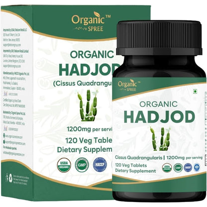 Organic Spree Hadjod 120 tablets front view showing USDA Organic certification label