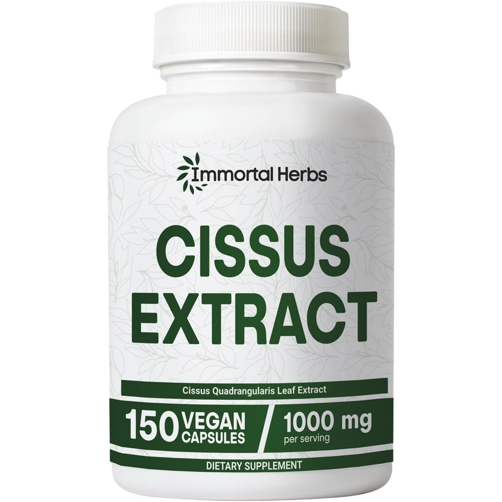 Immortal Herbs Cissus Quadrangularis 1000mg bottle front view premium joint supplement