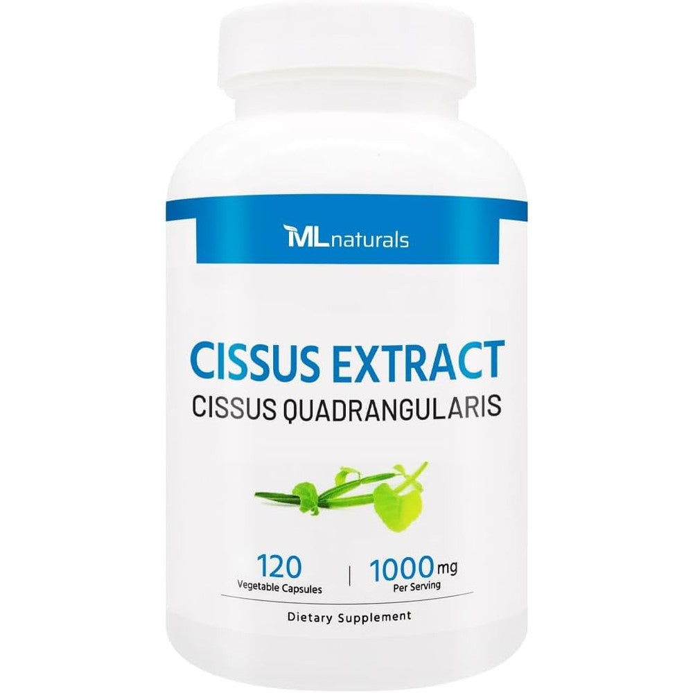 ML Naturals Cissus Extract 1000mg bottle front view for bone health