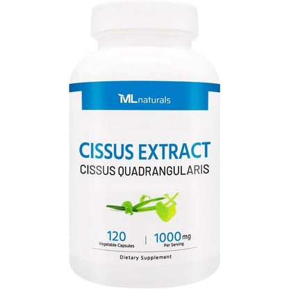 ML Naturals Cissus Extract 1000mg bottle front view for bone health