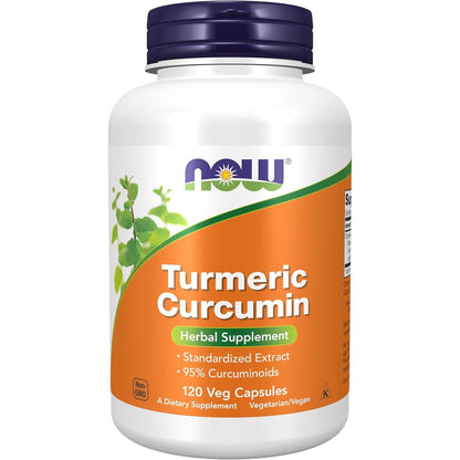 Now Foods Turmeric Curcumin 120 Veg Capsules front view