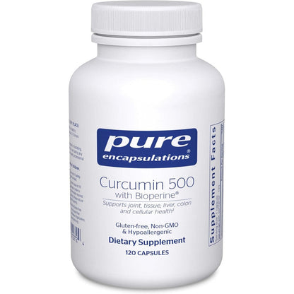 Pure Encapsulations Curcumin 500 with Bioperine bottle front view