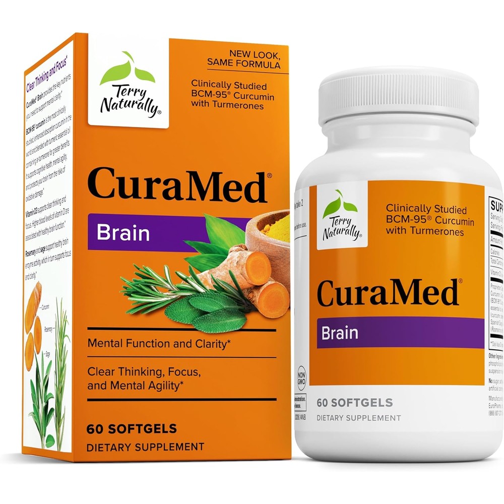 Terry Naturally CuraMed Brain 60 Softgels front packaging