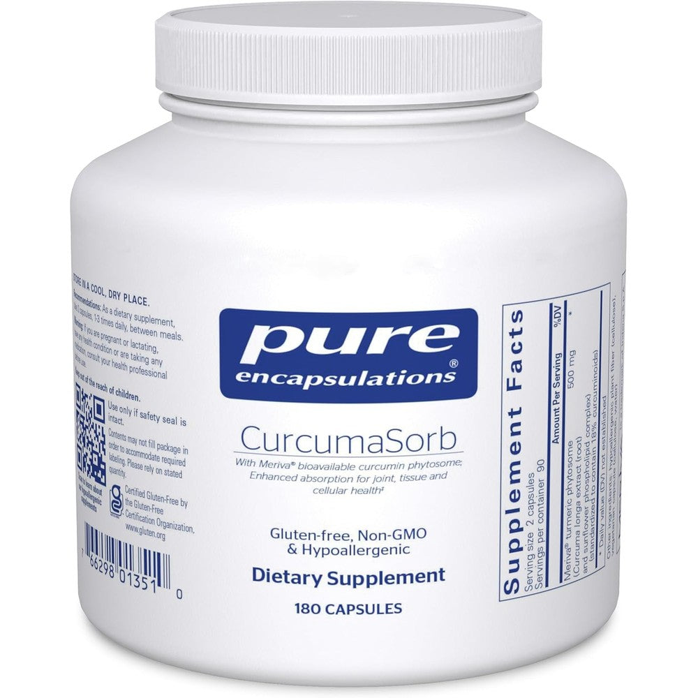 Pure Encapsulations CurcumaSorb Meriva 180 Capsules front view
