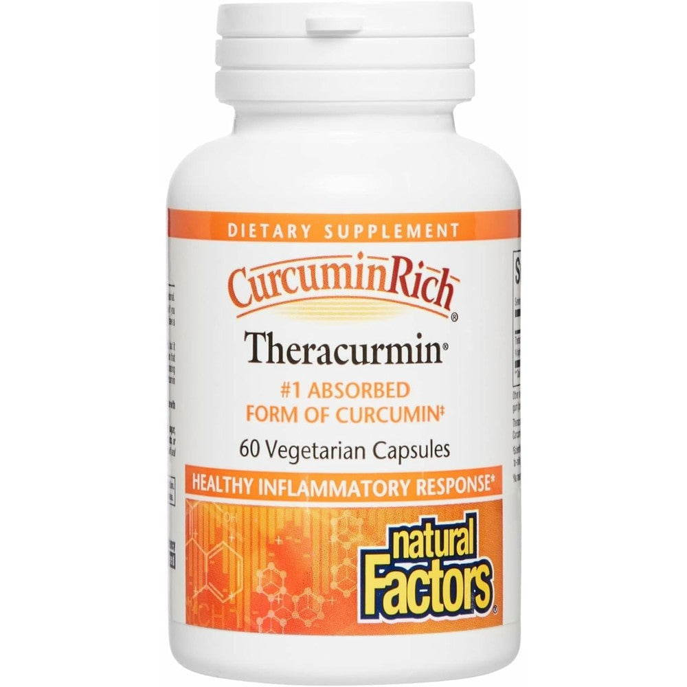 Natural Factors CurcuminRich Theracurmin 60 Veg Capsules front label