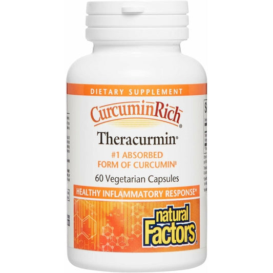 Natural Factors CurcuminRich Theracurmin 60 Veg Capsules front label