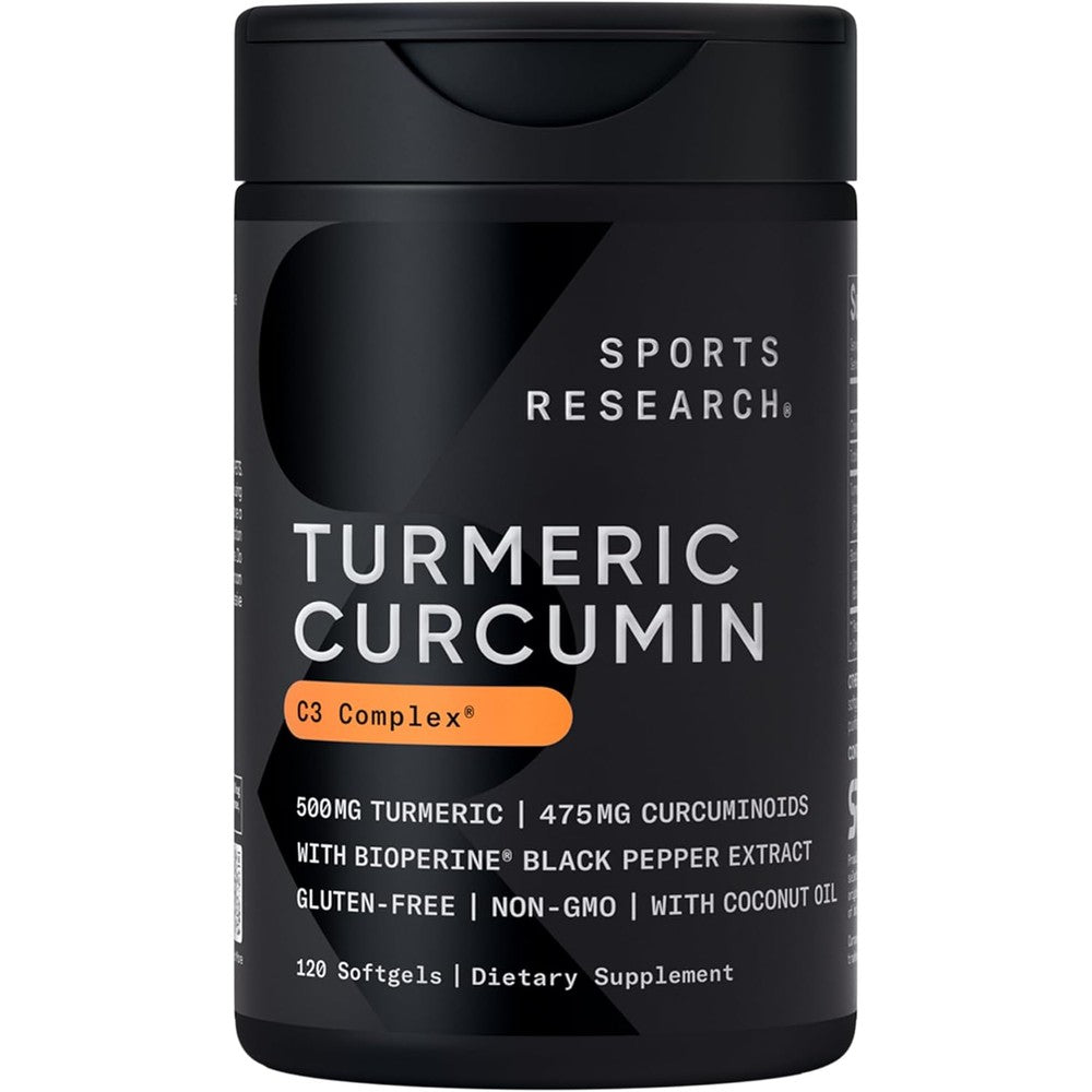Sports Research Turmeric Curcumin C3 Complex front view
