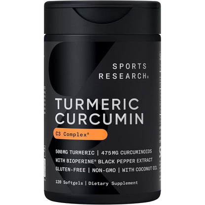 Sports Research Turmeric Curcumin C3 Complex front view