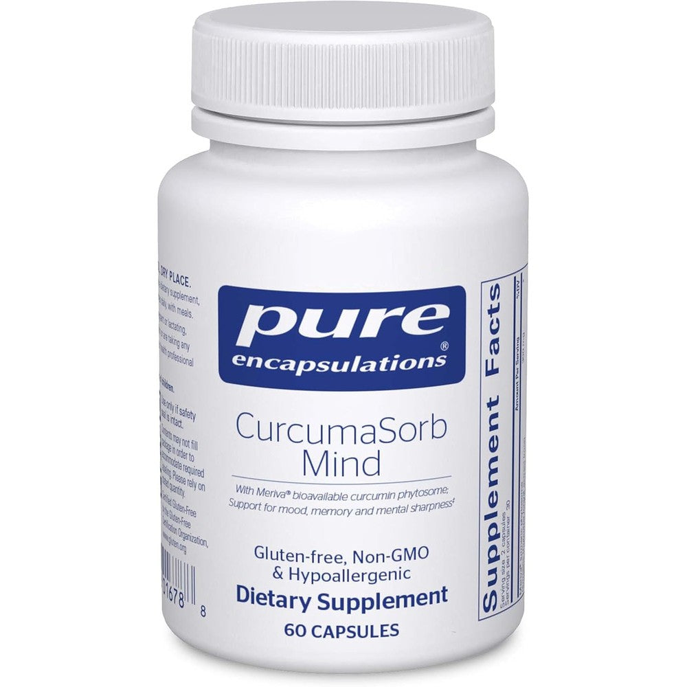 Pure Encapsulations CurcumaSorb Mind 60 Capsules front view