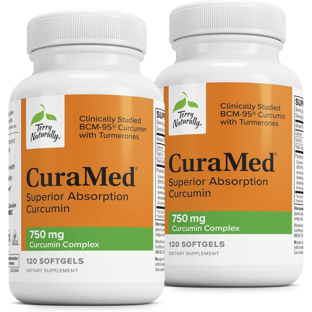 Terry Naturally CuraMed 750mg Curcumin Complex front view packaging