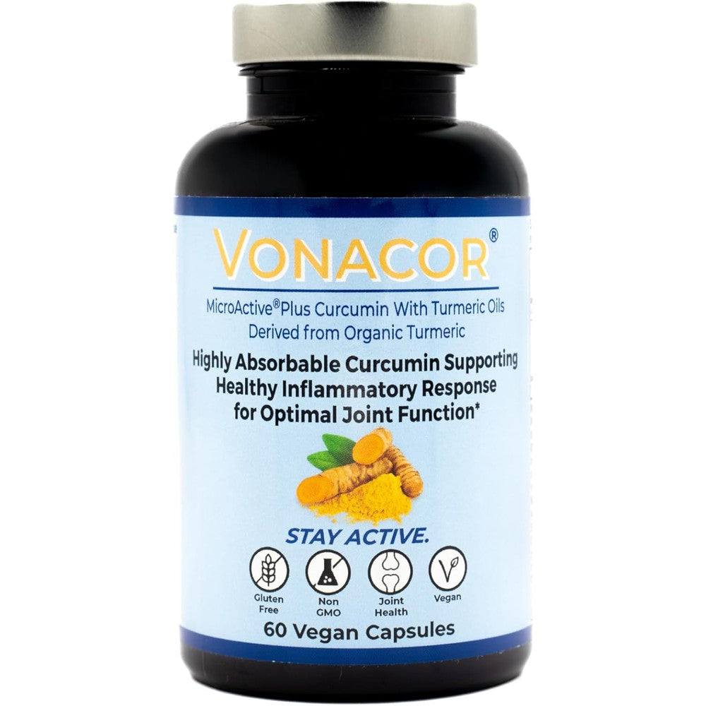 Vonacor MicroActive Curcumin 500mg capsules front view packaging