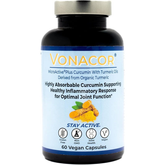 Vonacor MicroActive Curcumin 500mg capsules front view packaging