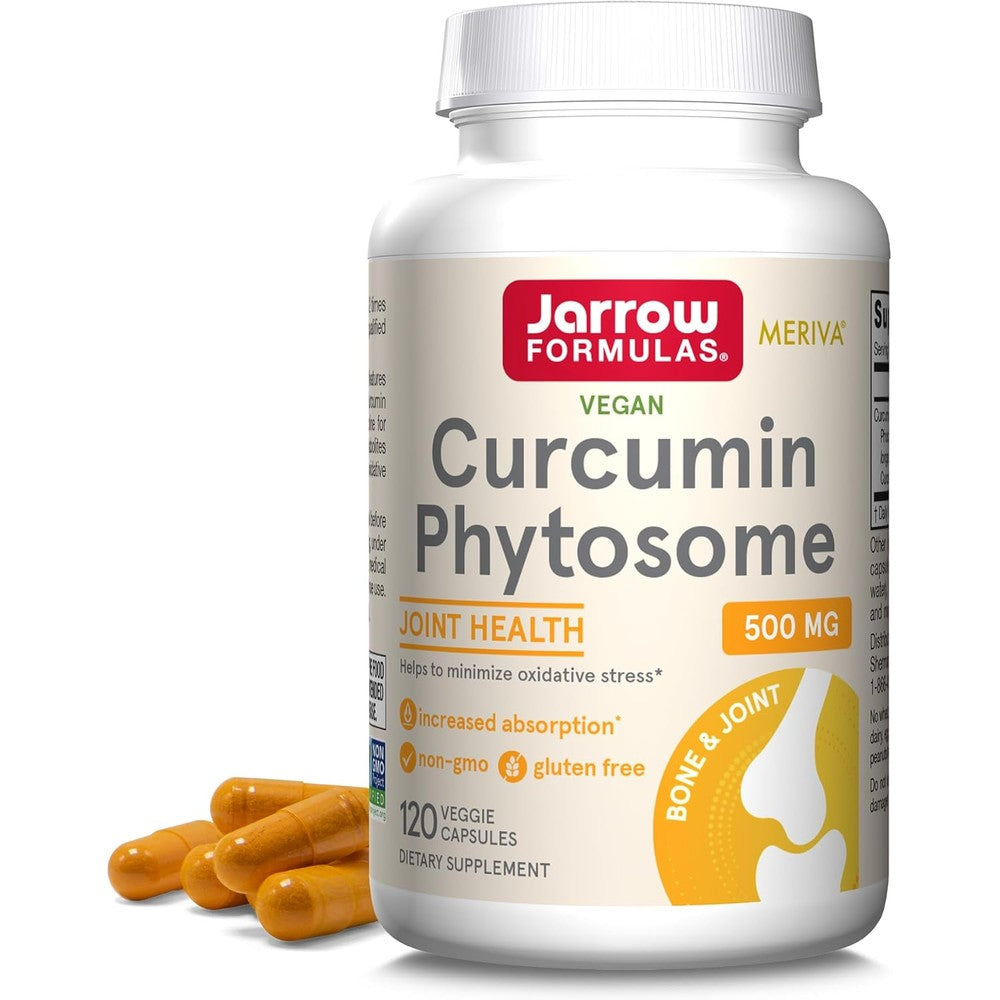 Jarrow Formulas Curcumin Phytosome Meriva 500mg 120 Capsules bottle front view