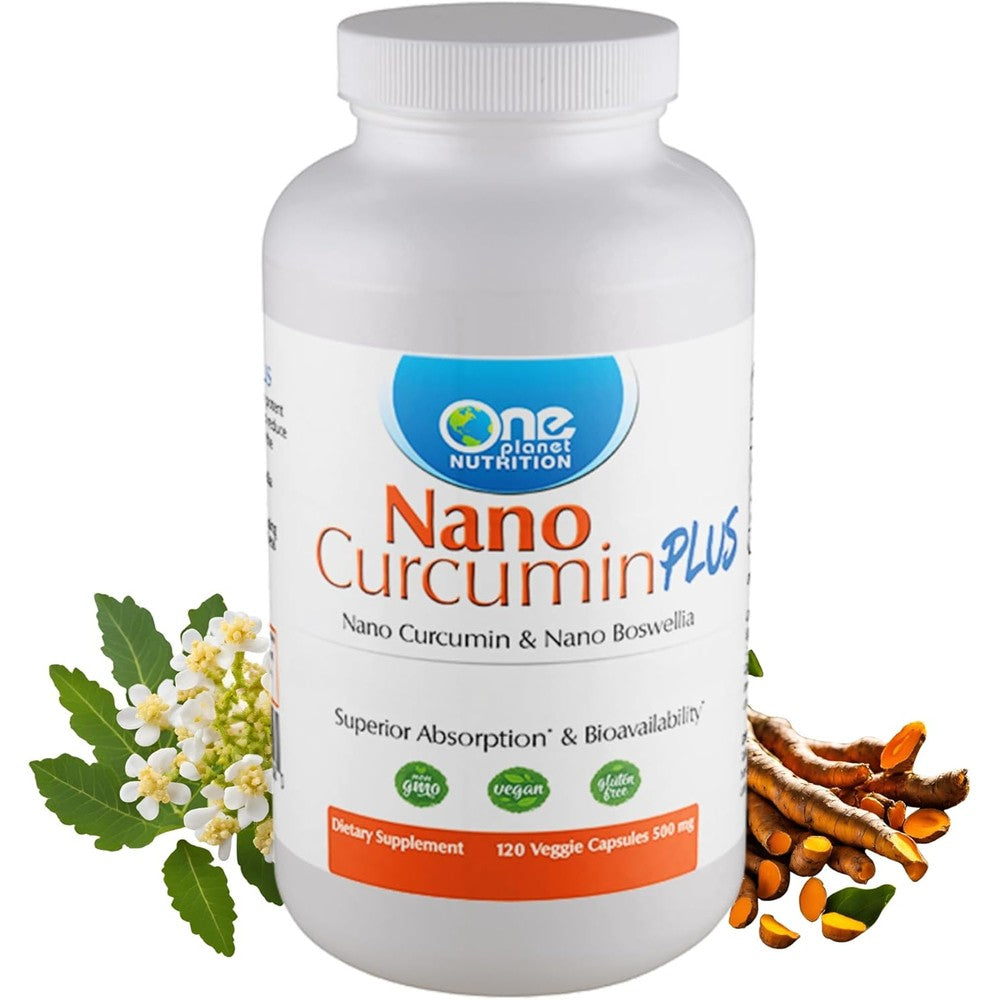 One Planet Nutrition Nano Curcumin Plus 120 capsules bottle front view